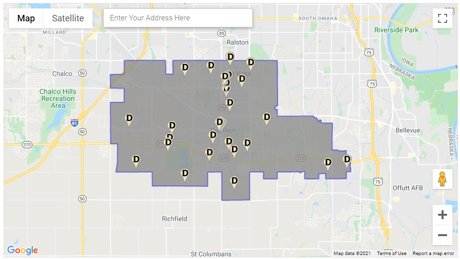 Map Boundaries for the Papillion-LaVista Public School Distric